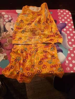 Girls' Peace Sign and Love Print Pajama Set by Garanimals, Size 24mos